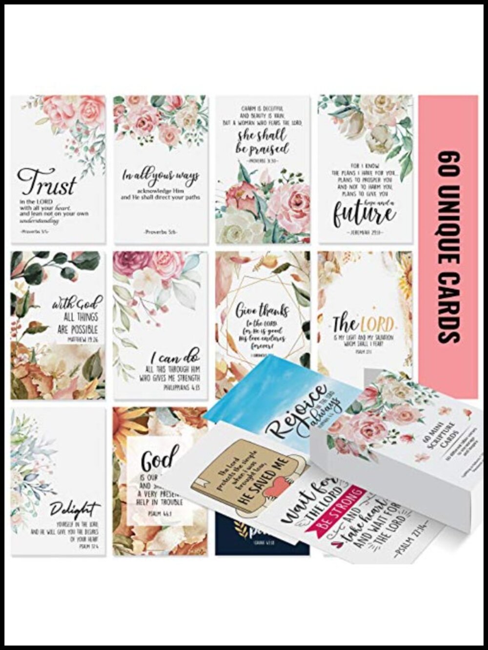 60 Mini Bible Verse Cards Prayer Cards Scripture Devotional Christian Gift
